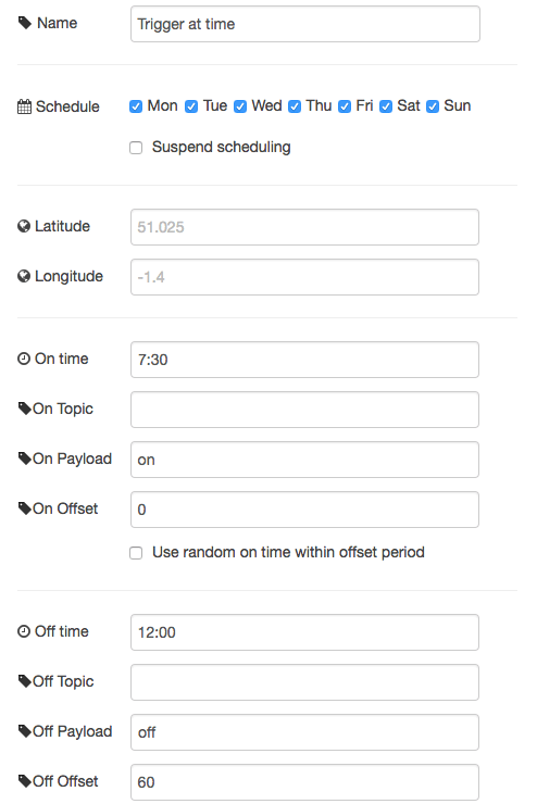 Default values for the schedex node