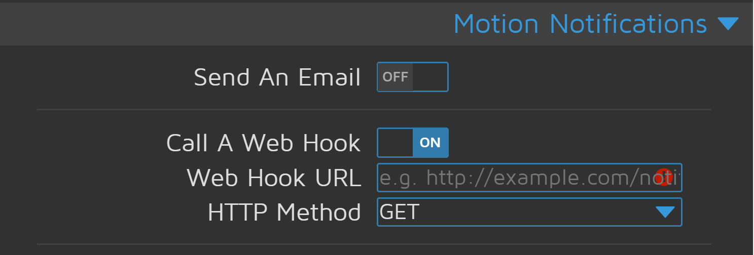 Setup the webhook in your camera’s control panel.